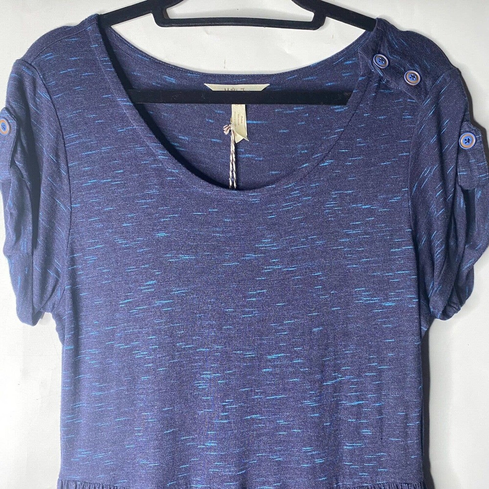 Matilda Jane Women SZ L Blue Curtain Call T Shirt Maxi Dress Stretch Pockets - Picture 3 of 7